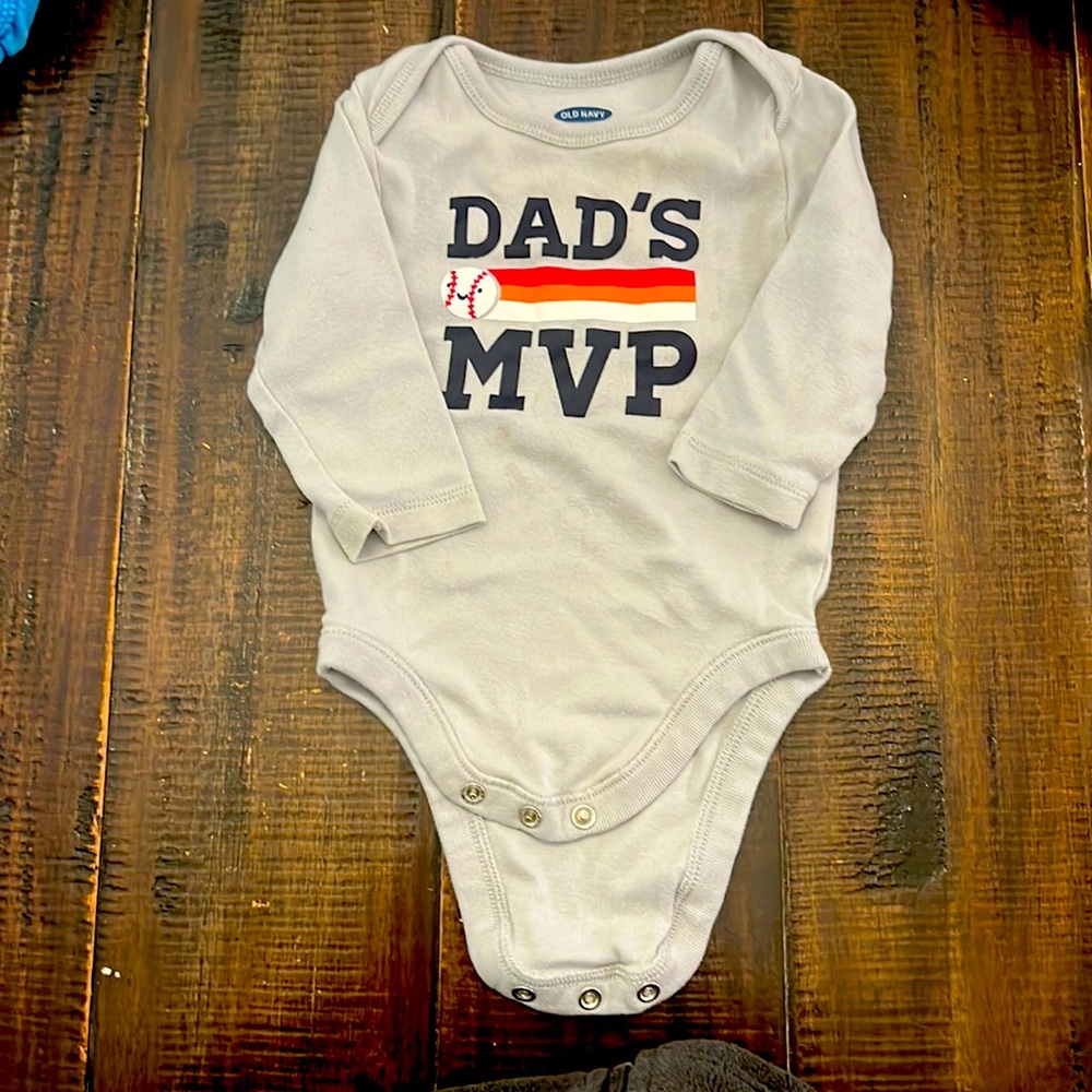 Dads MVP baseball onesie